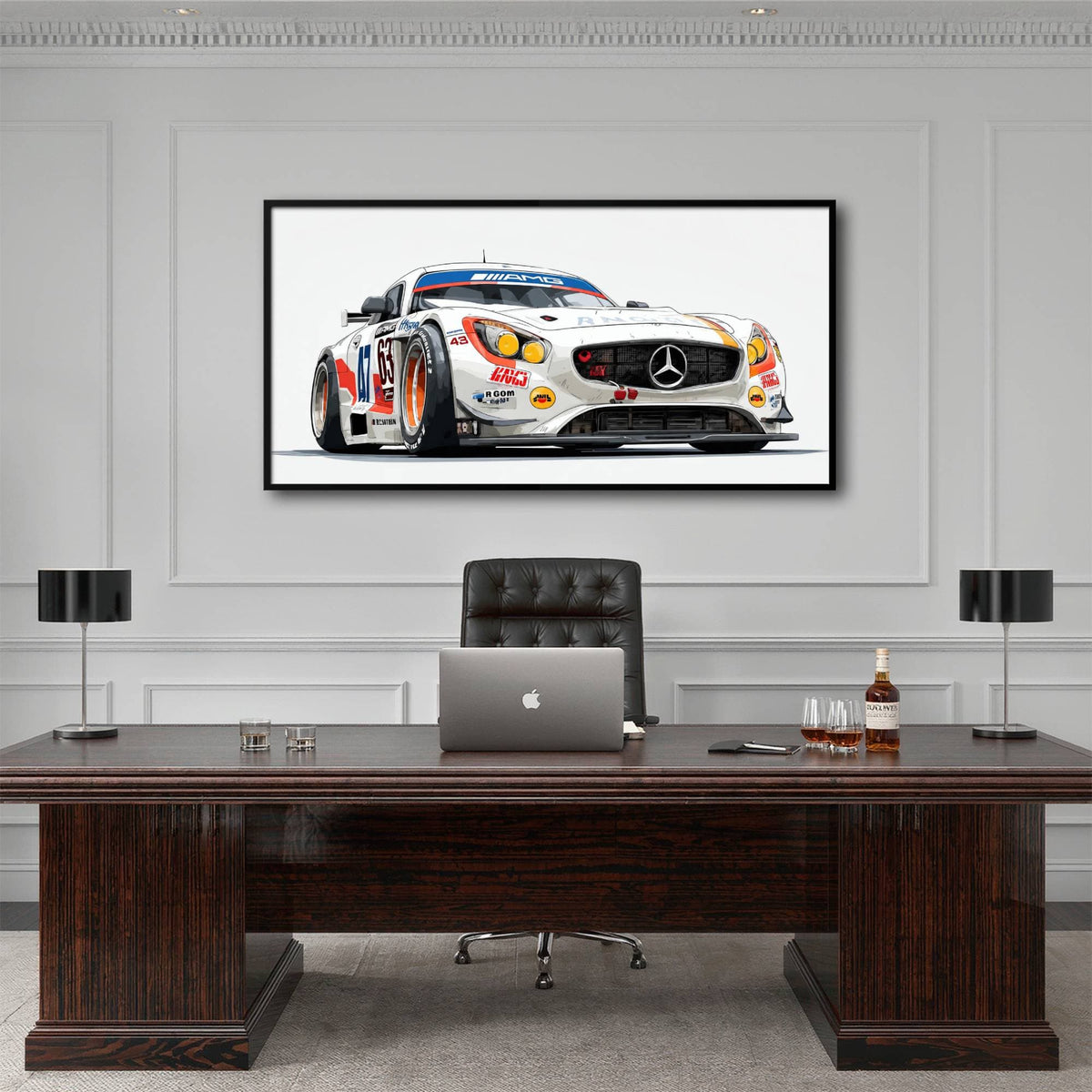 Mercedes SLS AMG GT3 Wall Art – Racing Canvas Print-Race Car Poster Cars