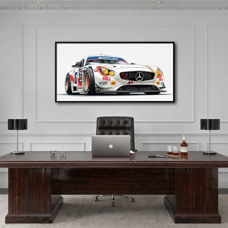 Mercedes SLS AMG GT3 Wall Art – Racing Canvas Print-Race Car Poster Cars