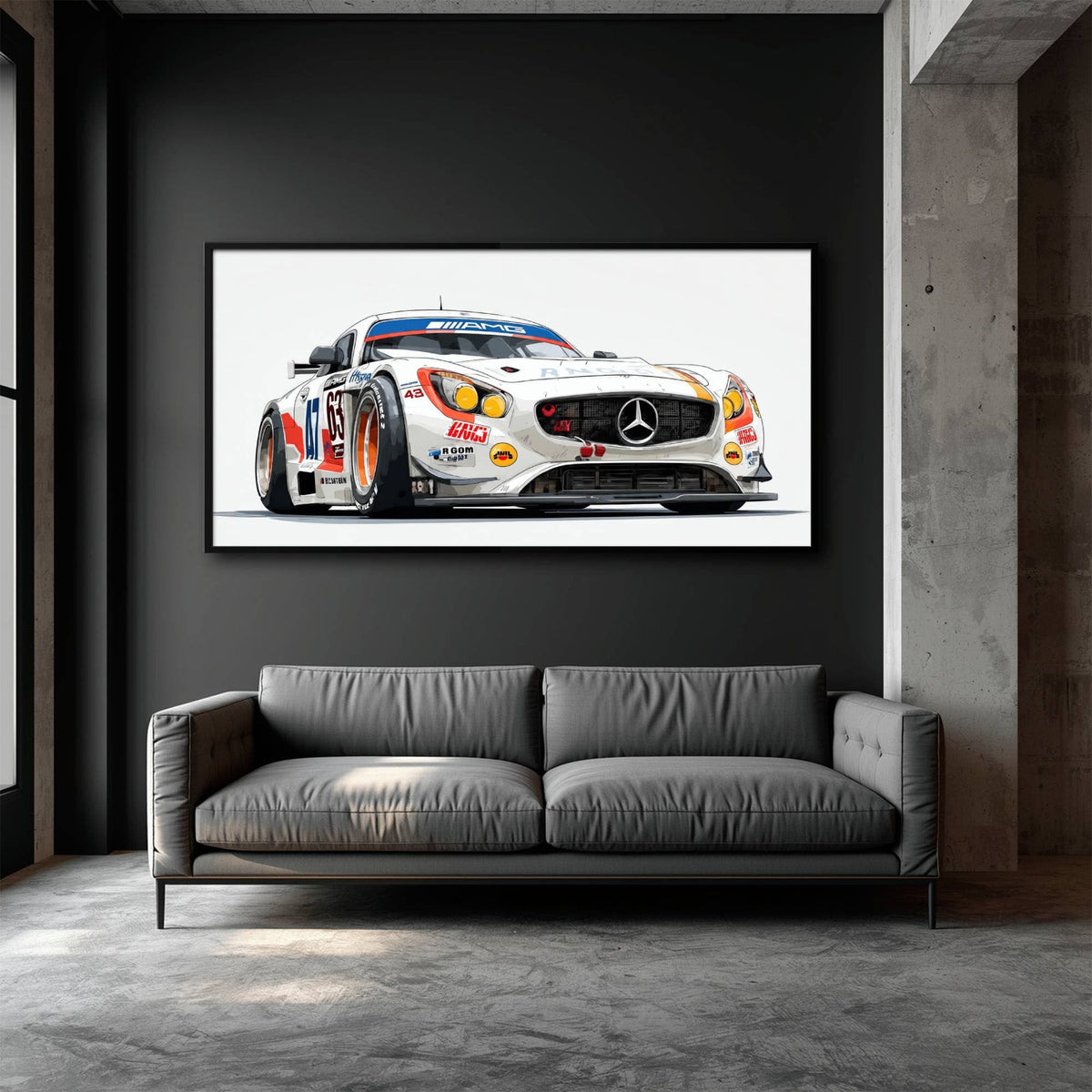 Mercedes SLS AMG GT3 Wall Art – Racing Canvas Print-Race Car Poster Cars