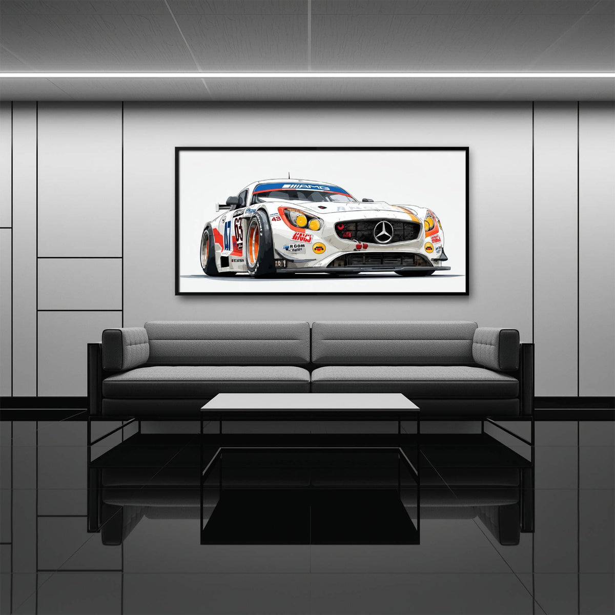 Mercedes SLS AMG GT3 Wall Art – Racing Canvas Print-Race Car Poster Cars