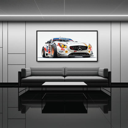 Mercedes SLS AMG GT3 Wall Art – Racing Canvas Print-Race Car Poster Cars