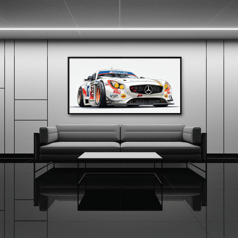 Mercedes SLS AMG GT3 Wall Art – Racing Canvas Print-Race Car Poster Cars