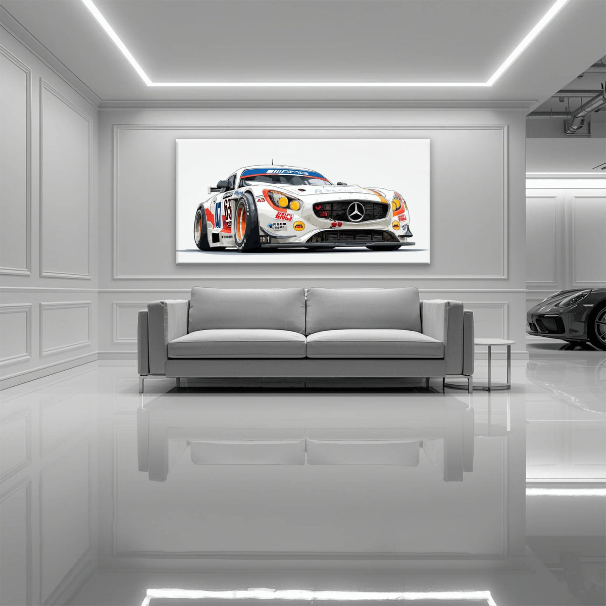 Mercedes SLS AMG GT3 Wall Art – Racing Canvas Print-Race Car Poster Cars