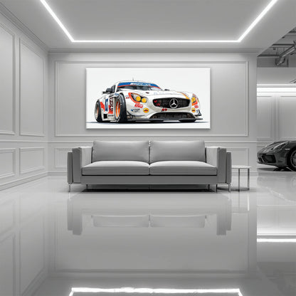 Mercedes SLS AMG GT3 Wall Art – Racing Canvas Print-Race Car Poster Cars