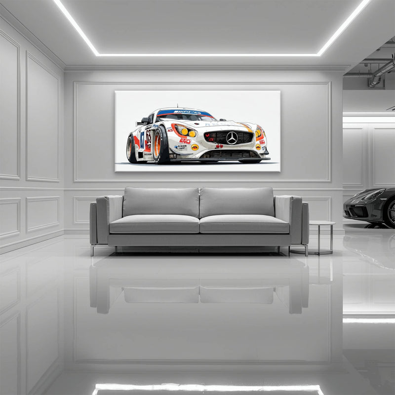 Mercedes SLS AMG GT3 Wall Art – Racing Canvas Print-Race Car Poster Cars