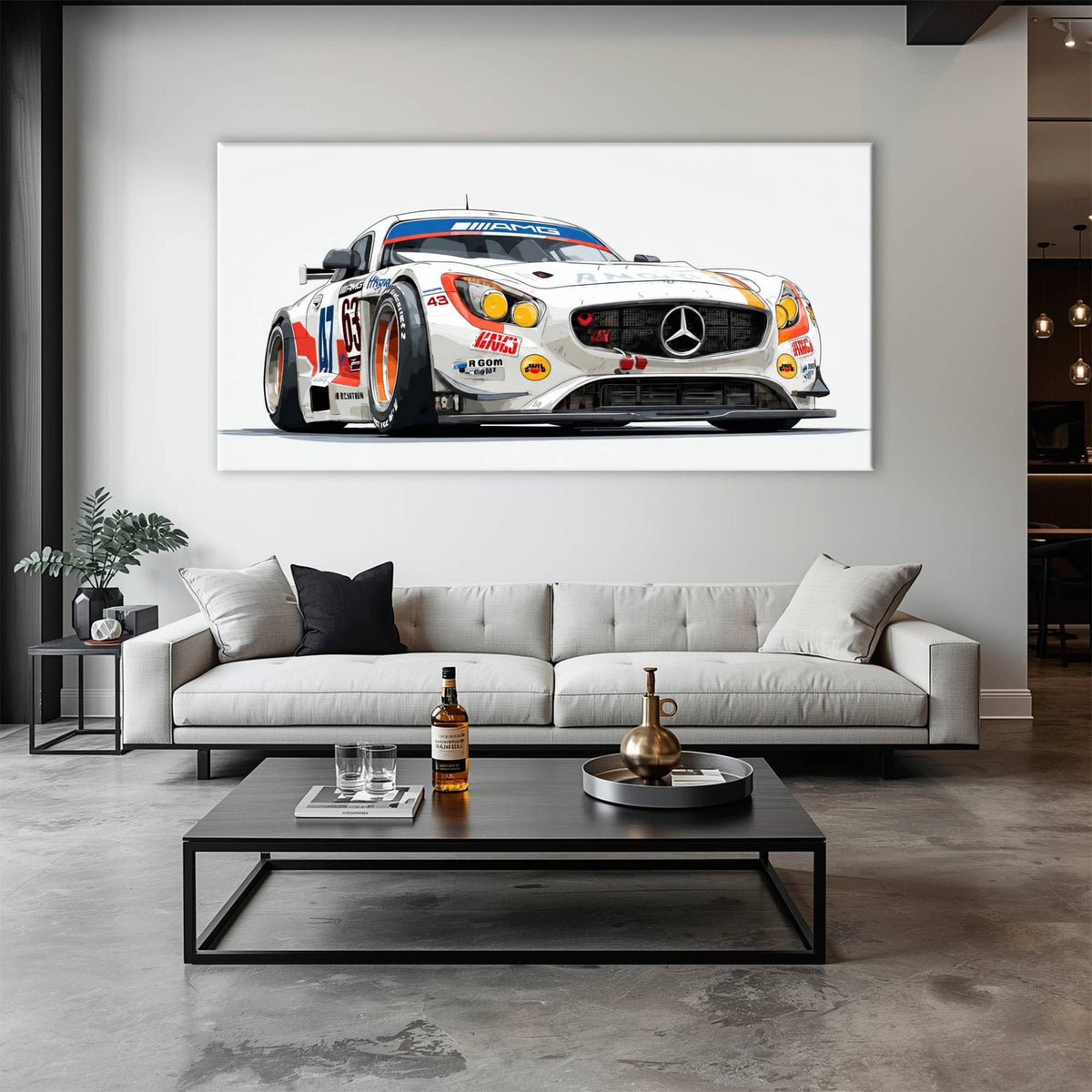 Mercedes SLS AMG GT3 Wall Art – Racing Canvas Print-Race Car Poster Cars