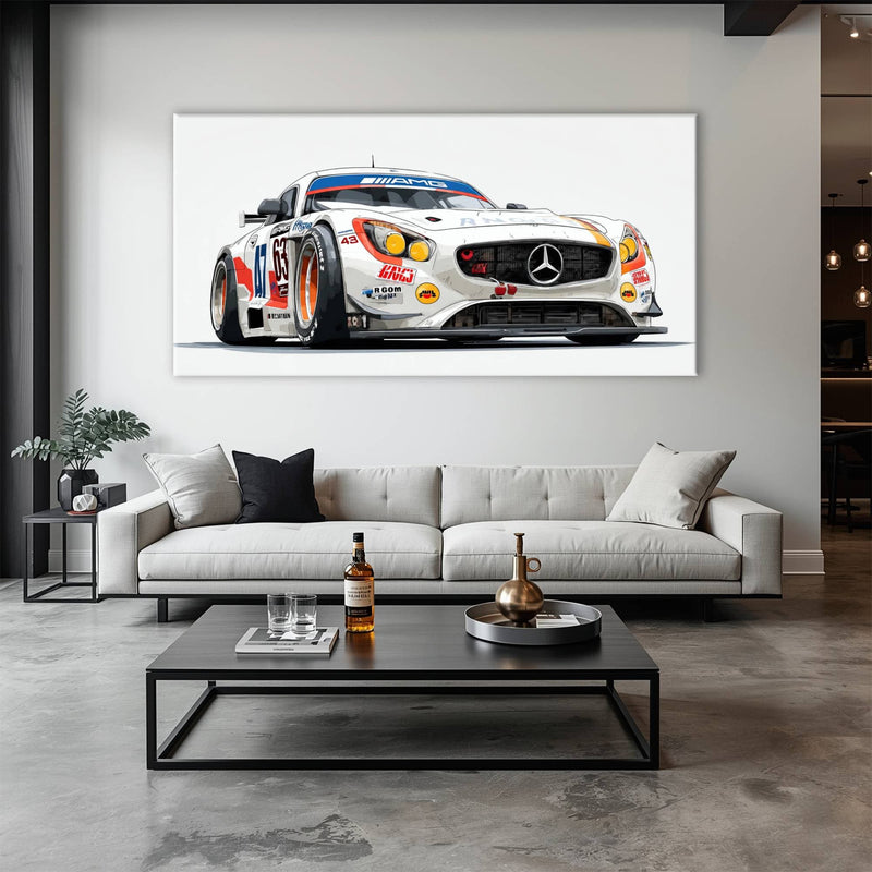 Mercedes SLS AMG GT3 Wall Art – Racing Canvas Print-Race Car Poster Cars
