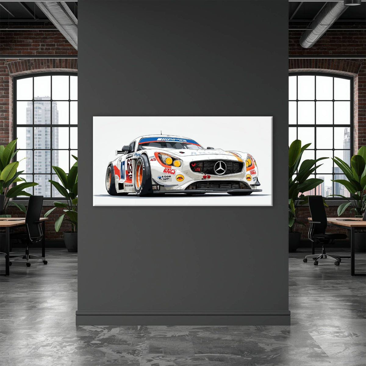Mercedes SLS AMG GT3 Wall Art – Racing Canvas Print-Race Car Poster Cars