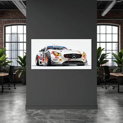 Mercedes SLS AMG GT3 Wall Art – Racing Canvas Print-Race Car Poster Cars