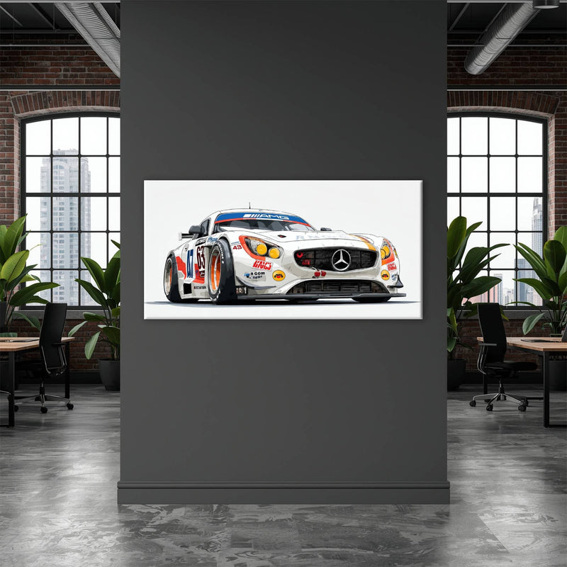 Mercedes SLS AMG GT3 Wall Art – Racing Canvas Print-Race Car Poster Cars