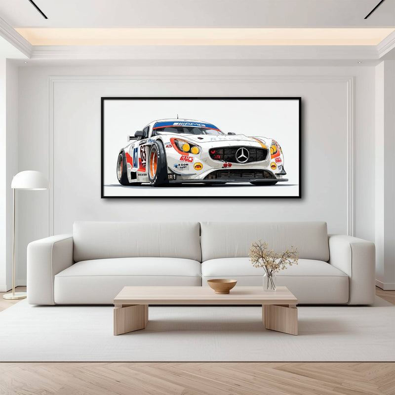 Mercedes SLS AMG GT3 Wall Art – Racing Canvas Print-Race Car Poster Cars