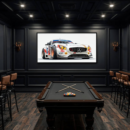 Mercedes SLS AMG GT3 Wall Art – Racing Canvas Print-Race Car Poster Cars