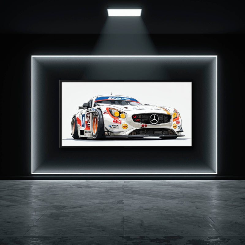 Mercedes SLS AMG GT3 Wall Art – Racing Canvas Print-Race Car Poster Cars