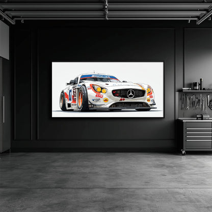 Mercedes SLS AMG GT3 Wall Art – Racing Canvas Print-Race Car Poster Cars