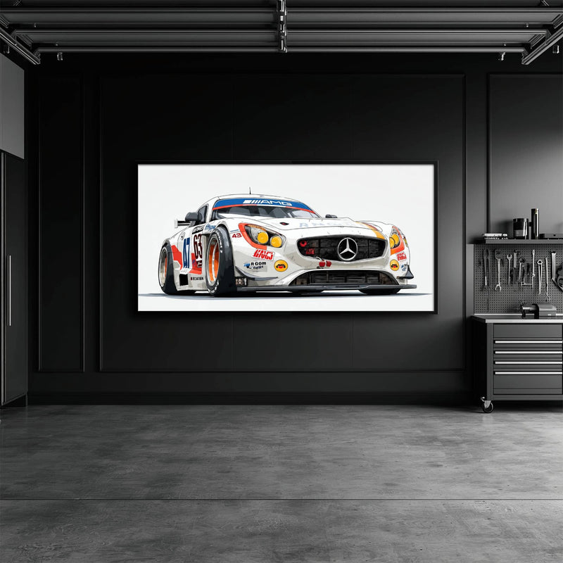 Mercedes SLS AMG GT3 Wall Art – Racing Canvas Print-Race Car Poster Cars