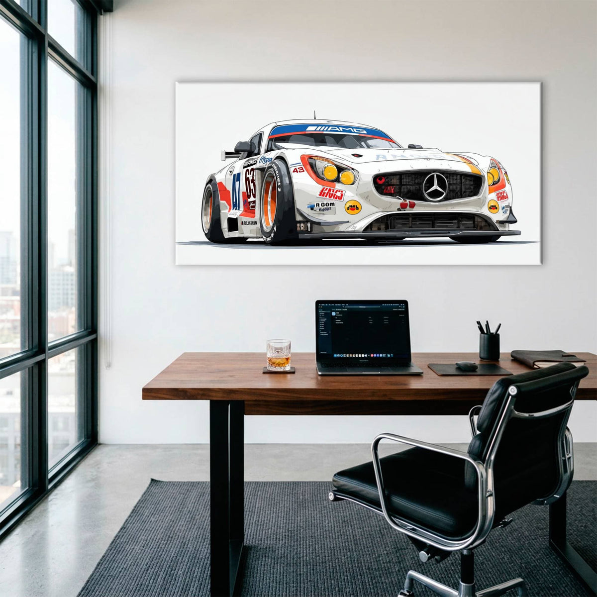 Mercedes SLS AMG GT3 Wall Art – Racing Canvas Print-Race Car Poster Cars