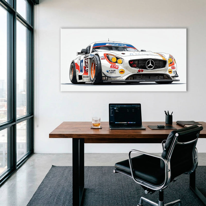 Mercedes SLS AMG GT3 Wall Art – Racing Canvas Print-Race Car Poster Cars