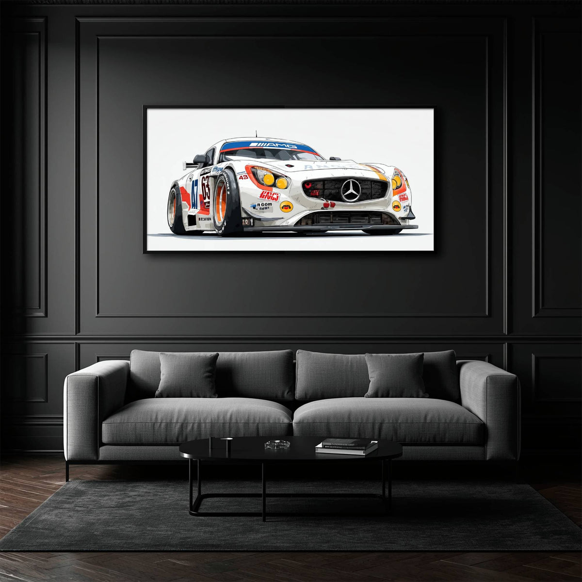 Mercedes SLS AMG GT3 Wall Art – Racing Canvas Print-Race Car Poster Cars