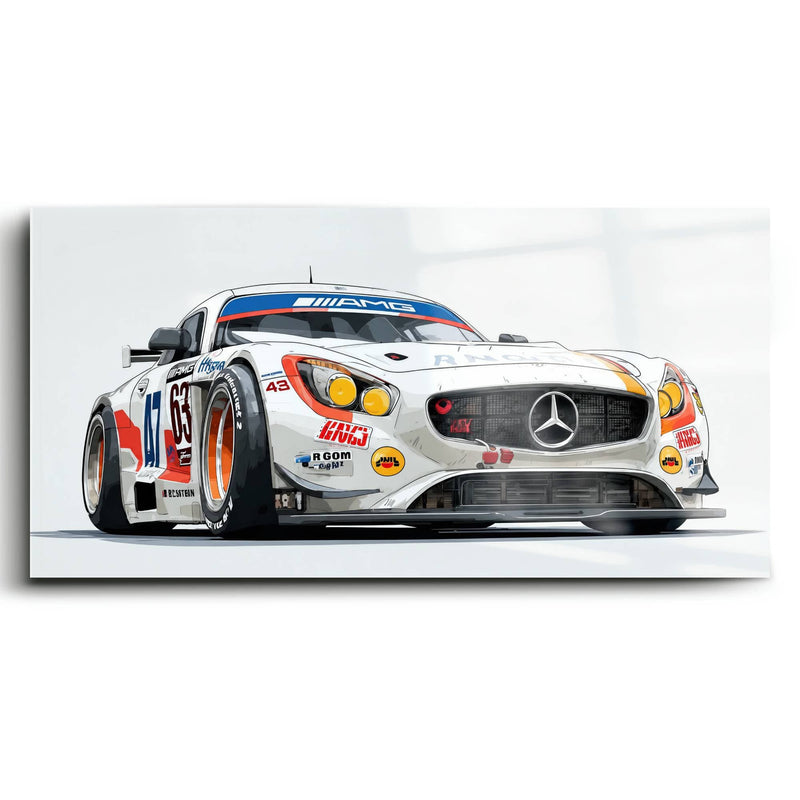 Mercedes SLS AMG GT3 Wall Art – Racing Canvas Print-Race Car Poster Cars