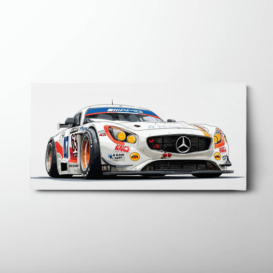 Mercedes SLS AMG GT3 Wall Art – Racing Canvas Print-Race Car Poster Cars