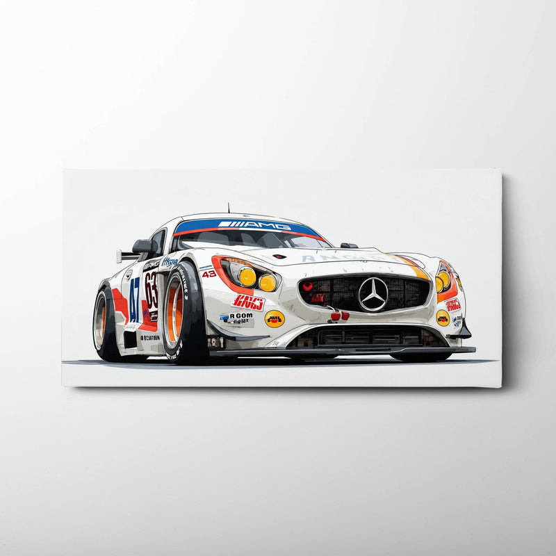 Mercedes SLS AMG GT3 Wall Art – Racing Canvas Print-Race Car Poster Cars