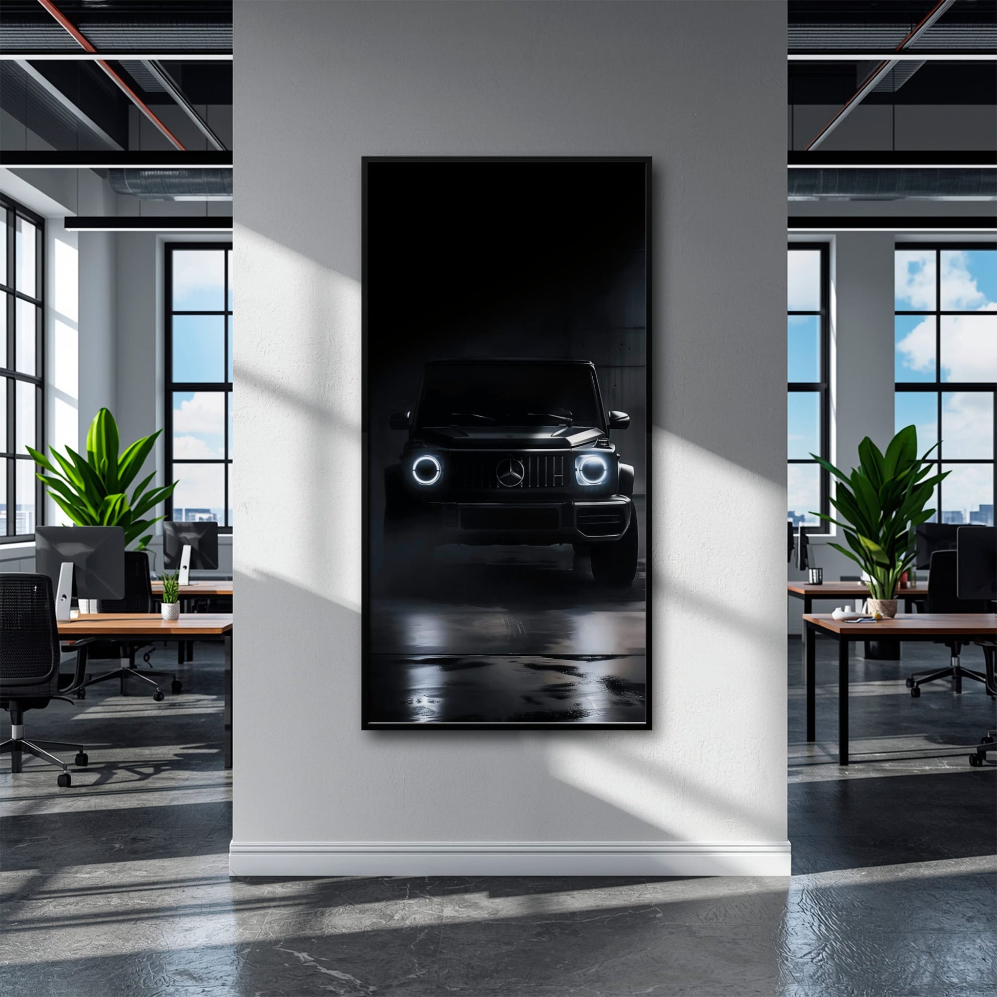 Mercedes G-Wagon Midnight Sentinel Wall Art – Black SUV Canvas Print Cars