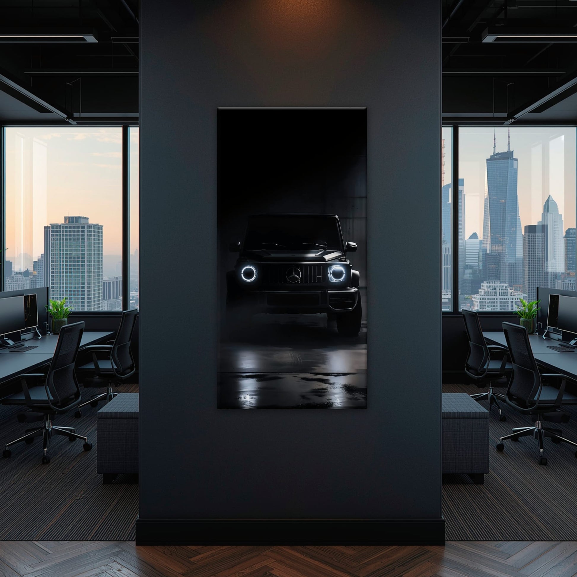 Mercedes G-Wagon Midnight Sentinel Wall Art – Black SUV Canvas Print Cars