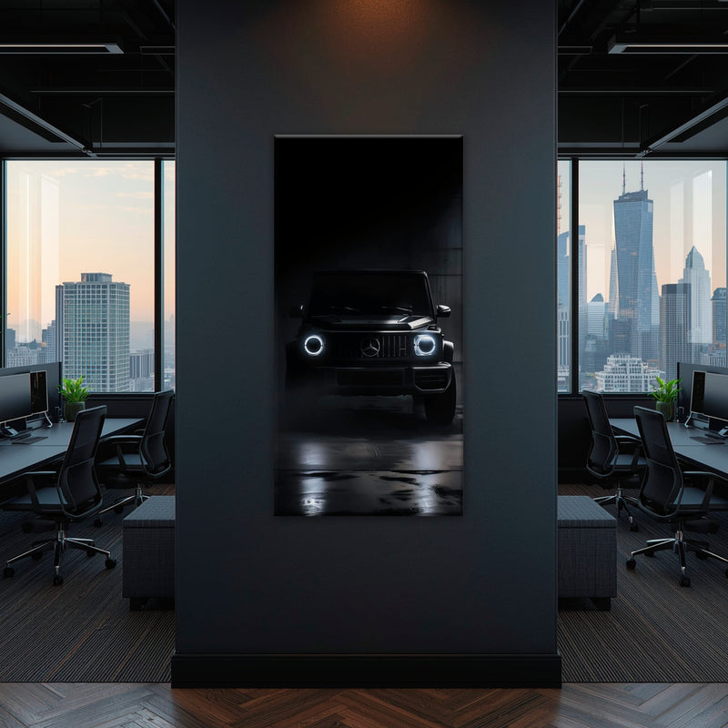 Mercedes G-Wagon Midnight Sentinel Wall Art – Black SUV Canvas Print Cars