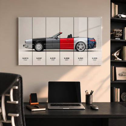 Mercedes-Benz SL Evolution Poster & Canvas Wall Art | Caveson Acrylic Glass / 12х24 / Without Frame Cars
