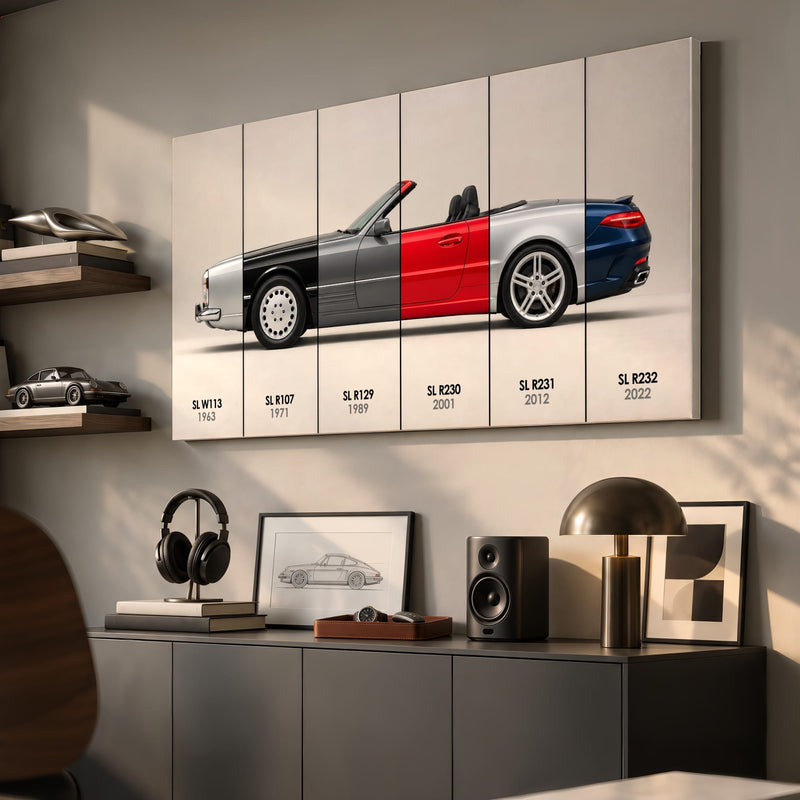 Mercedes-Benz SL Evolution Poster & Canvas Wall Art | Caveson Cars