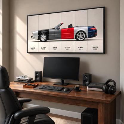 Mercedes-Benz SL Evolution Poster & Canvas Wall Art | Caveson Cars