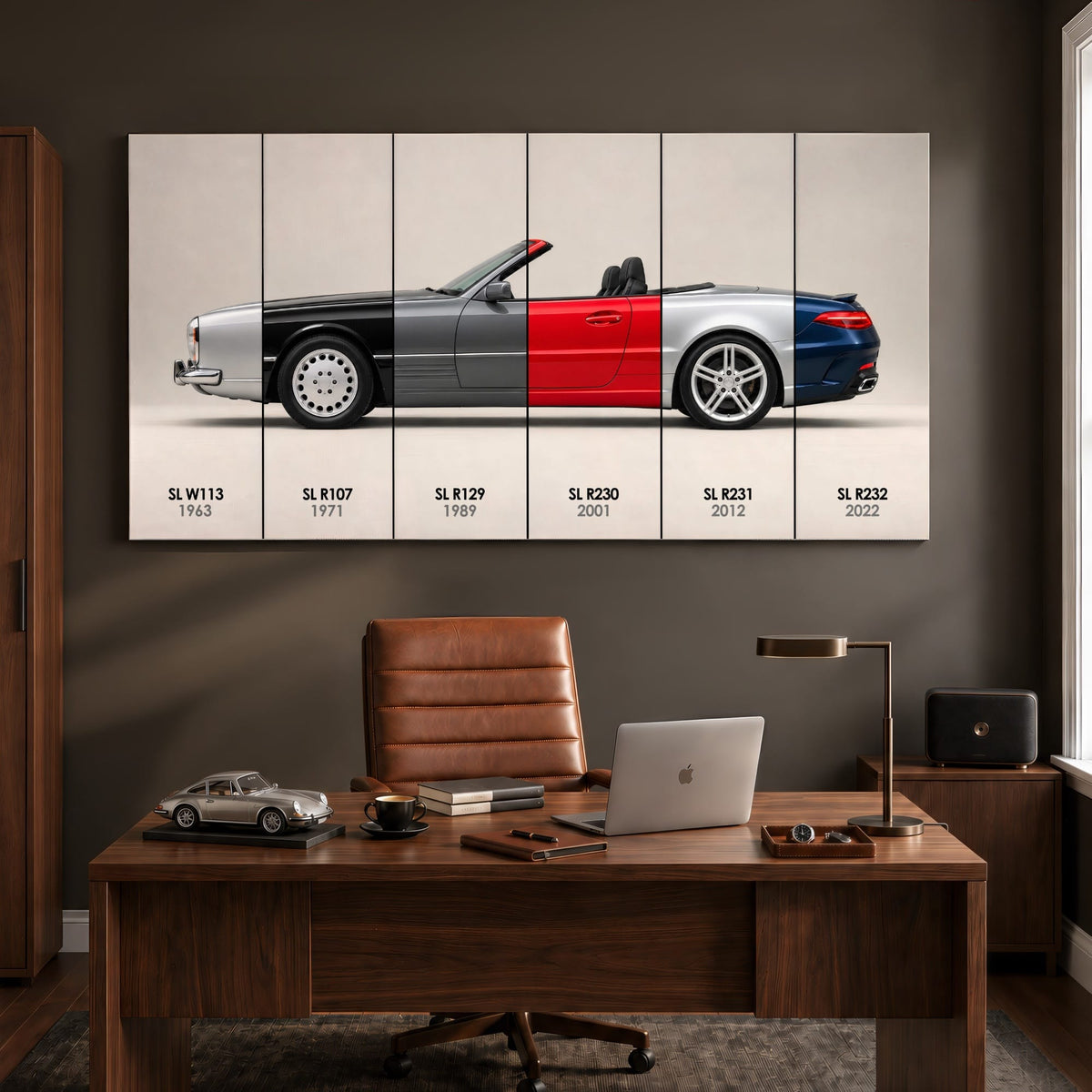 Mercedes-Benz SL Evolution Poster & Canvas Wall Art | Caveson Canvas / 12х24 / Gallery Wrap Cars