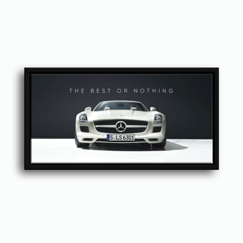 White Mercedes-Benz SLS AMG Best or Nothing Wall Art Canvas Print Cars