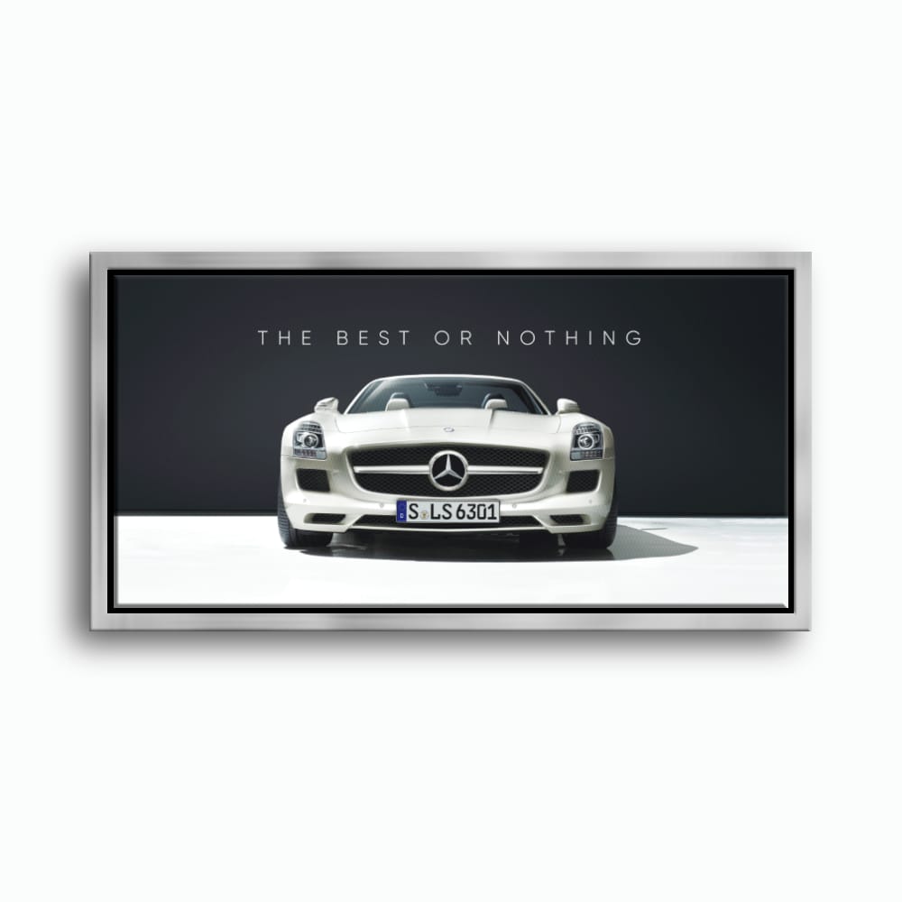 White Mercedes-Benz SLS AMG Best or Nothing Wall Art Canvas Print Cars