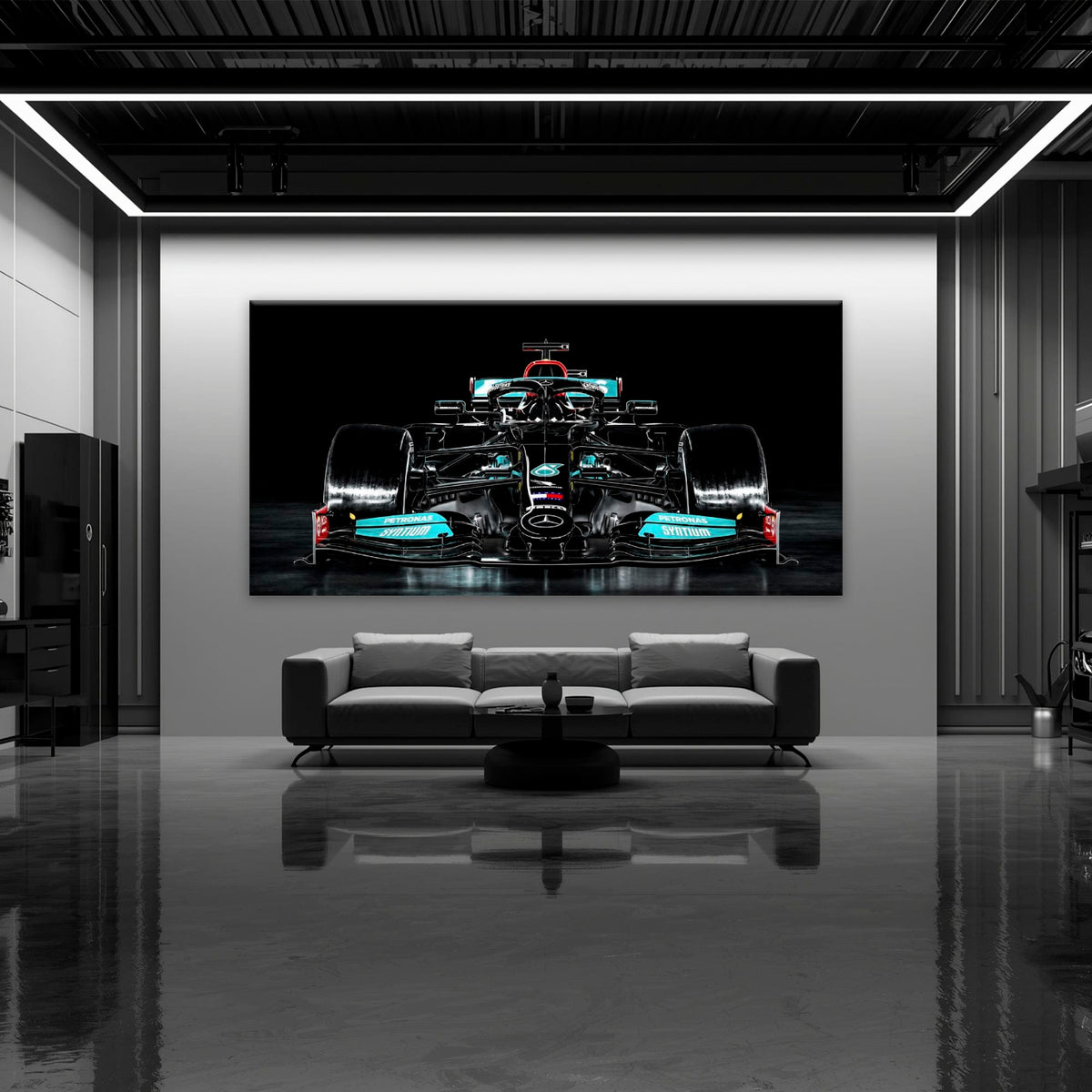 Mercedes F1 Petronas Black Wall Art – Formula 1 Racing Canvas Print Cars