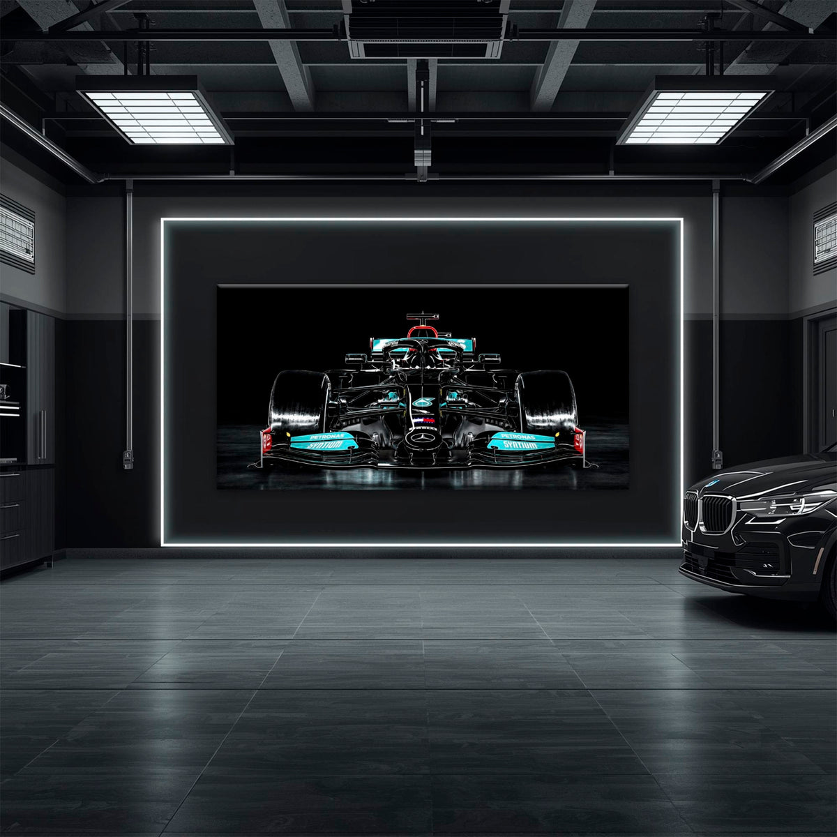 Mercedes F1 Petronas Black Wall Art – Formula 1 Racing Canvas Print Cars