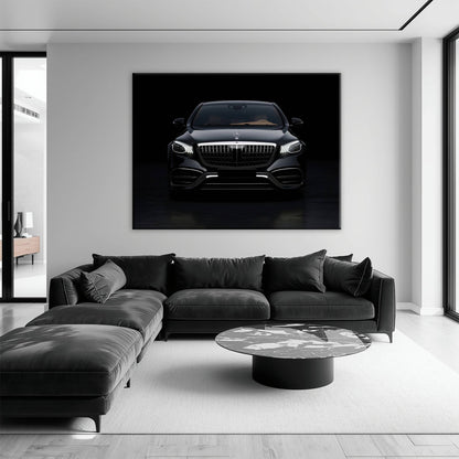 Mercedes Benz Wall Art – Black Luxury Sedan Canvas Print  Cars