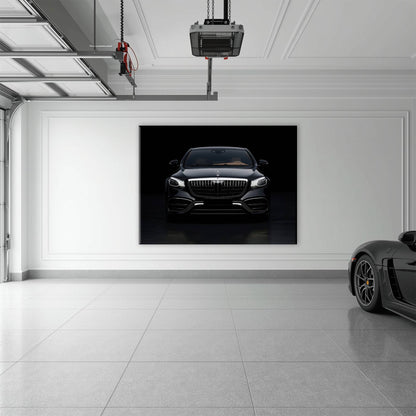 Mercedes Benz Wall Art – Black Luxury Sedan Canvas Print  Cars