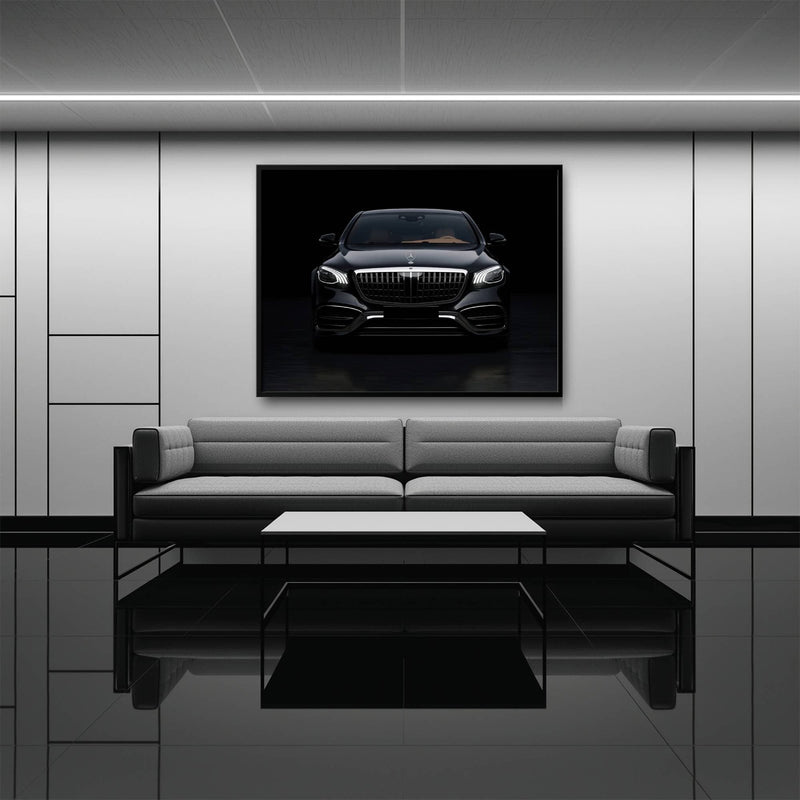Mercedes Benz Wall Art – Black Luxury Sedan Canvas Print  Cars