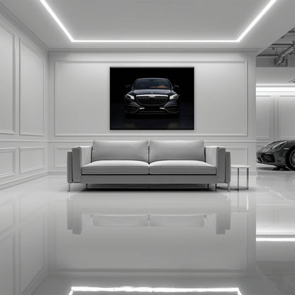 Mercedes Benz Wall Art – Black Luxury Sedan Canvas Print  Cars