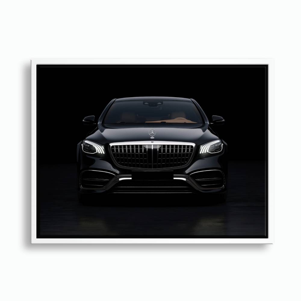 Mercedes Benz Wall Art – Black Luxury Sedan Canvas Print  Cars