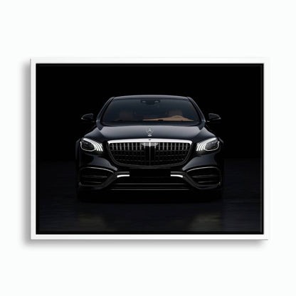 Mercedes Benz Wall Art – Black Luxury Sedan Canvas Print  Cars