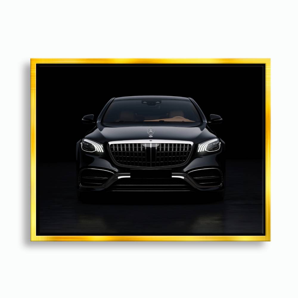 Mercedes Benz Wall Art – Black Luxury Sedan Canvas Print  Cars