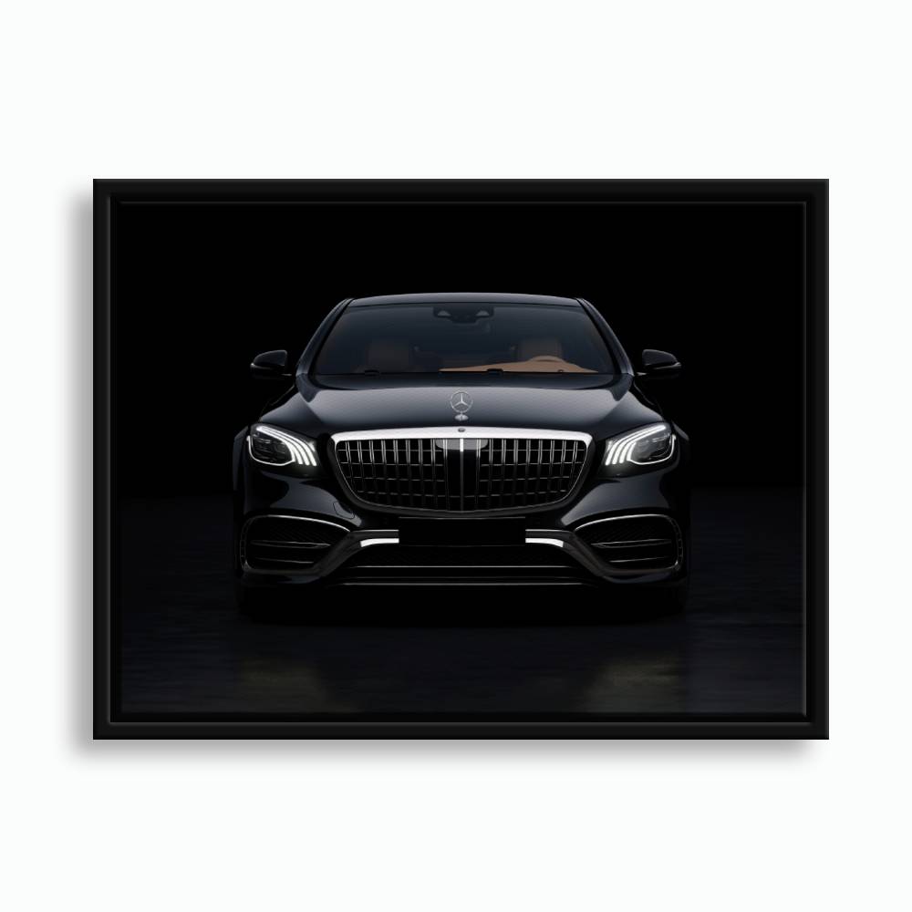 Mercedes Benz Wall Art – Black Luxury Sedan Canvas Print  Cars