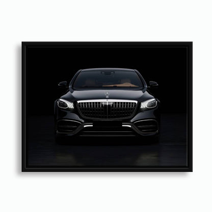 Mercedes Benz Wall Art – Black Luxury Sedan Canvas Print  Cars