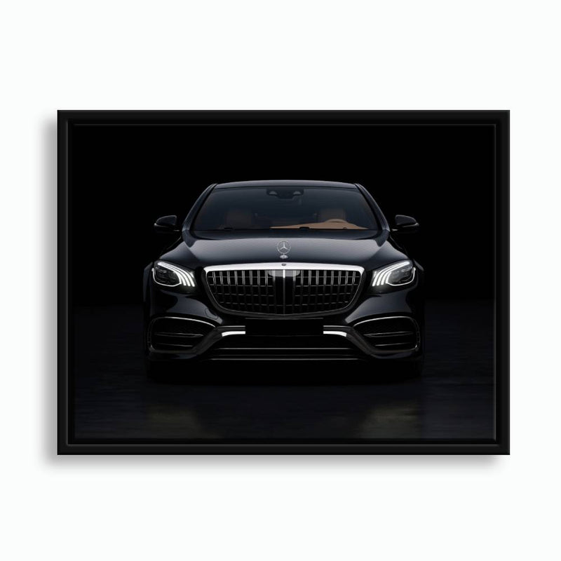Mercedes Benz Wall Art – Black Luxury Sedan Canvas Print  Cars