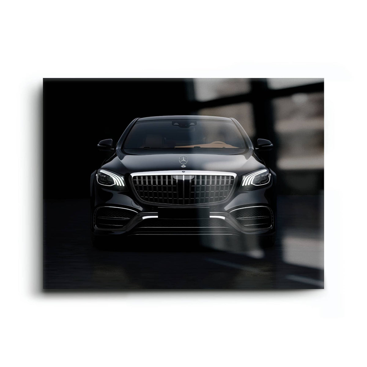 Mercedes Benz Wall Art – Black Luxury Sedan Canvas Print  Cars