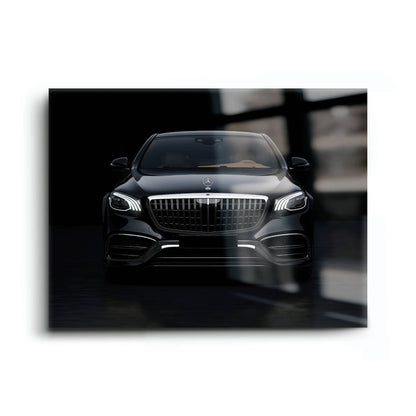 Mercedes Benz Wall Art – Black Luxury Sedan Canvas Print  Cars