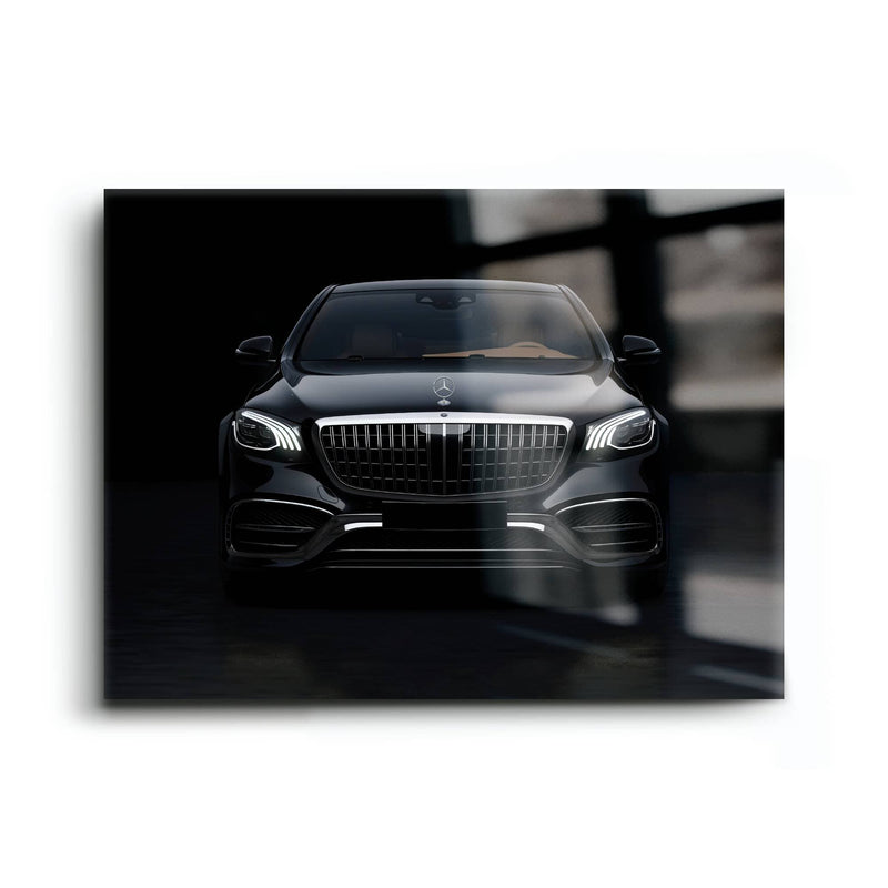 Mercedes Benz Wall Art – Black Luxury Sedan Canvas Print  Cars