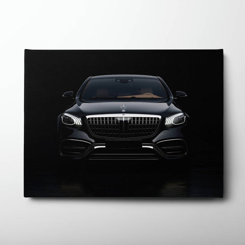 Mercedes Benz Wall Art – Black Luxury Sedan Canvas Print  Cars